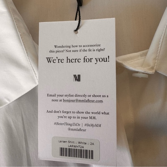 NWT M.M. LaFleur The Larsen Shirt White Button Down Plus Size 2X - Picture 11 of 14